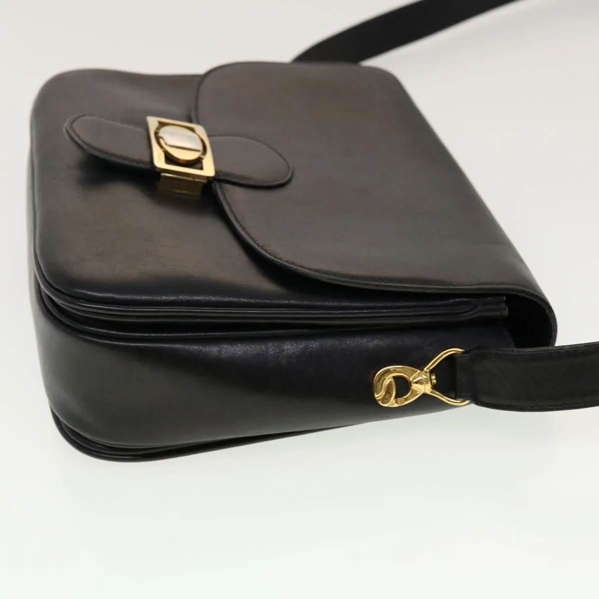 CELINE Horse Carriage Shoulder Bag Leather Black rd5252