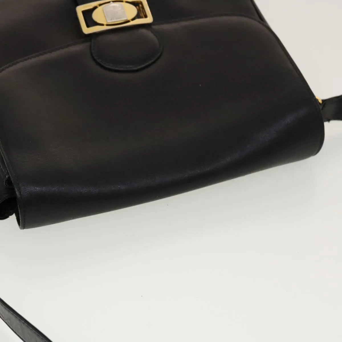 CELINE Horse Carriage Shoulder Bag Leather Black rd5252