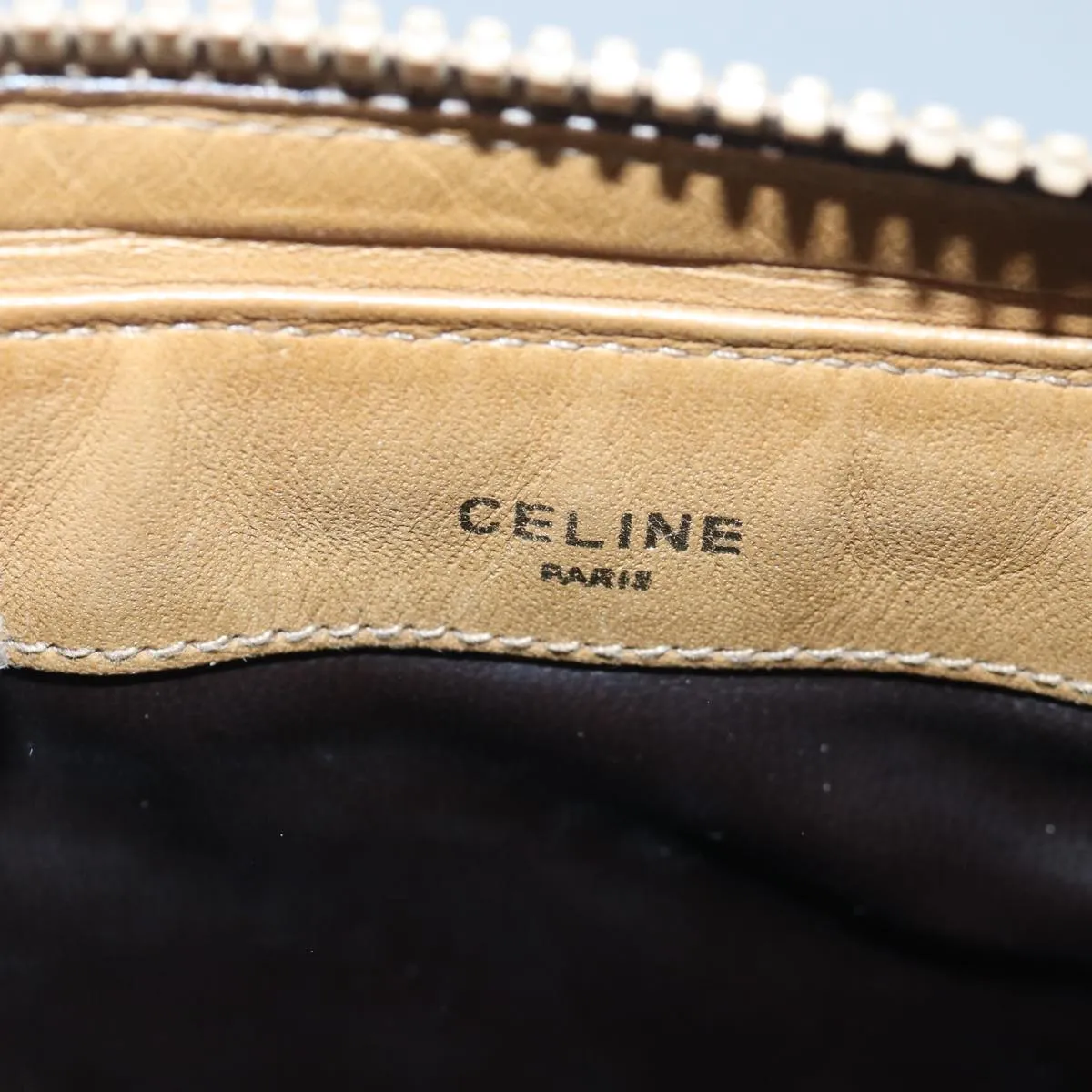 CELINE Macadam Canvas Shoulder Bag Beige 82010