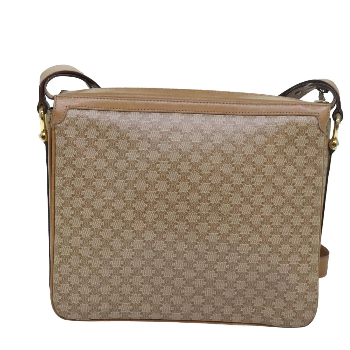 CELINE Macadam Canvas Shoulder Bag Beige 82010