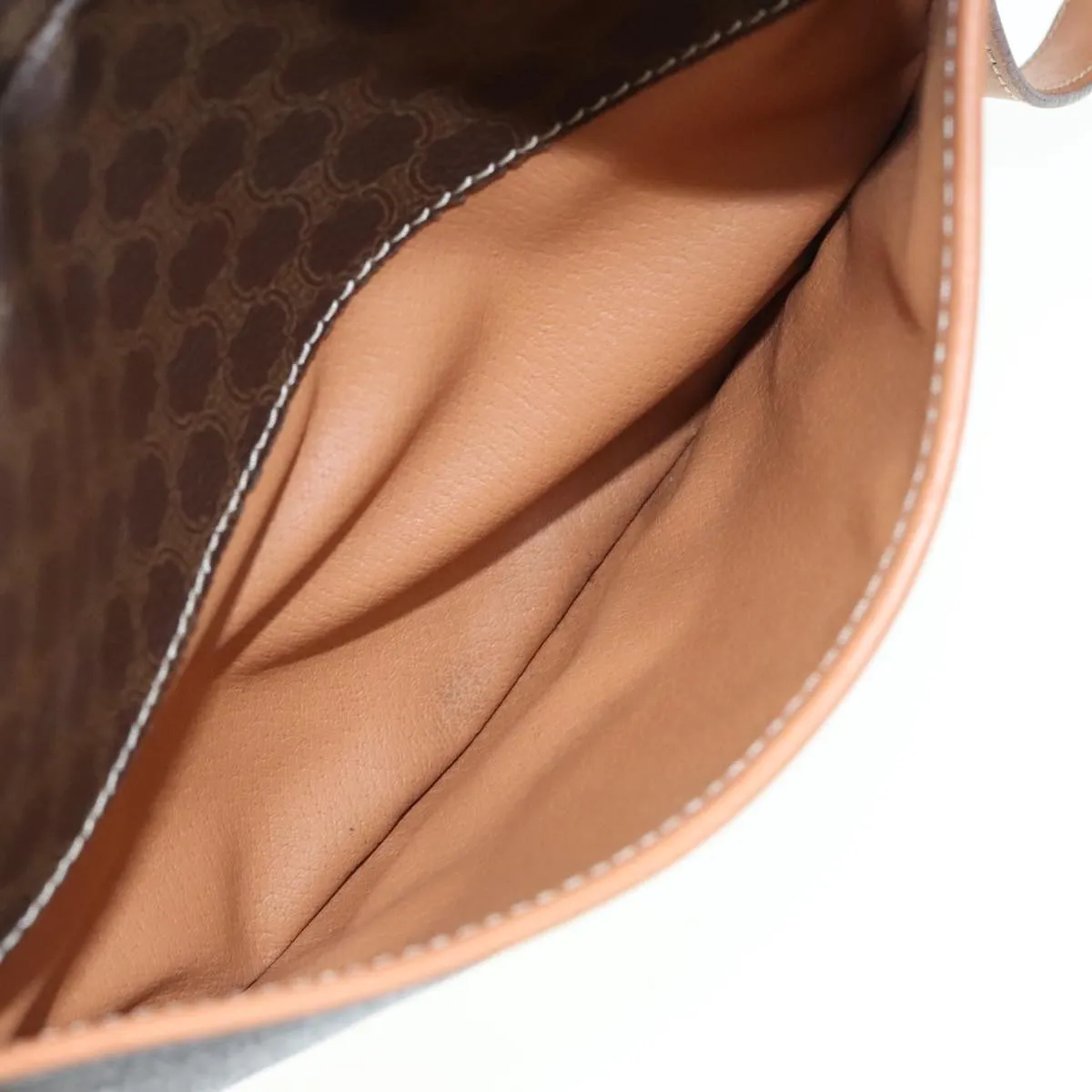 CELINE Macadam Canvas Shoulder Bag PVC Brown 90560