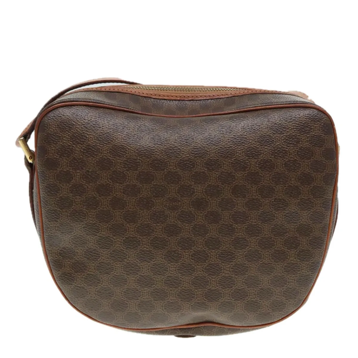 CELINE Macadam Canvas Shoulder Bag PVC Brown 90560