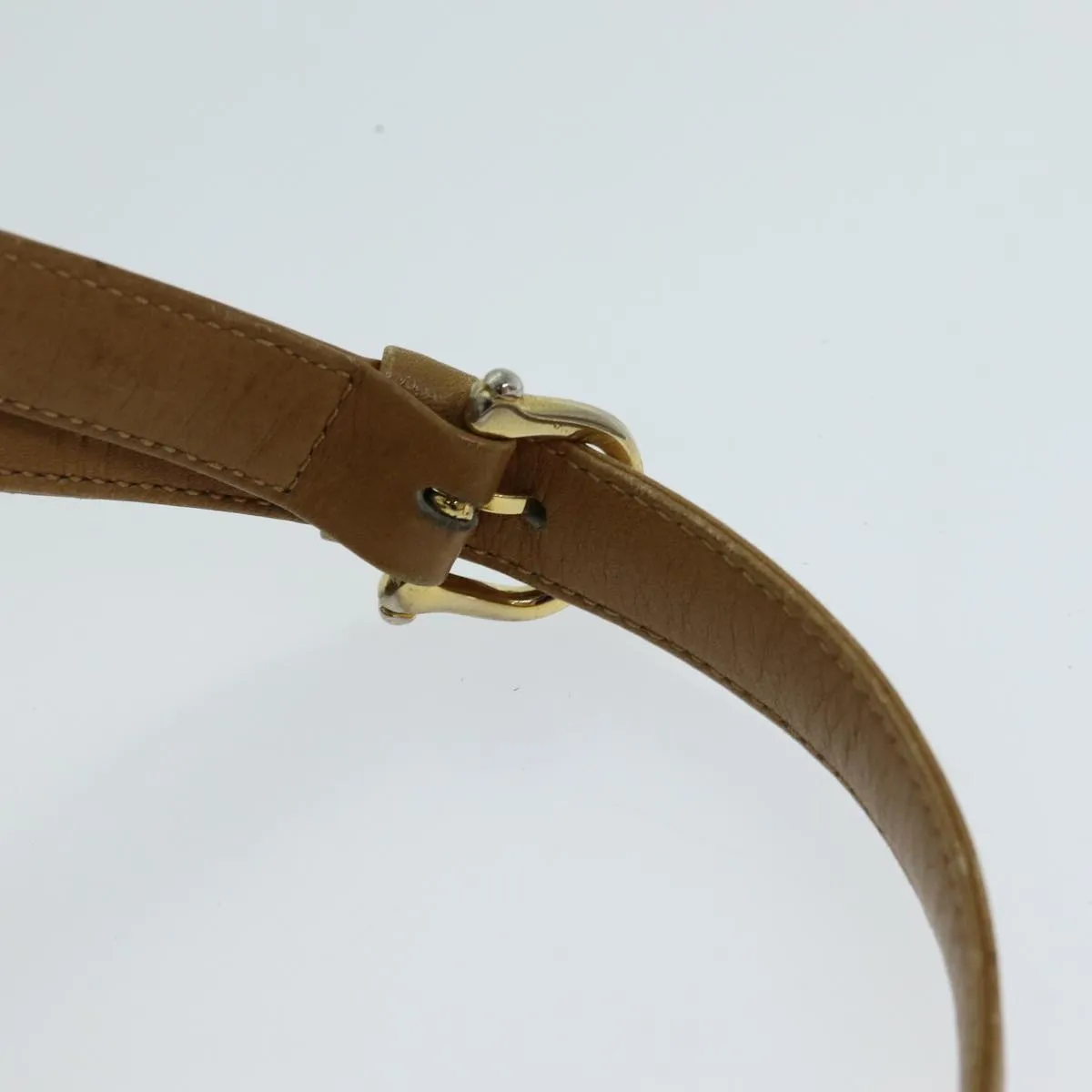 CELINE Macadam Canvas Shoulder Bag PVC Leather Beige 80814