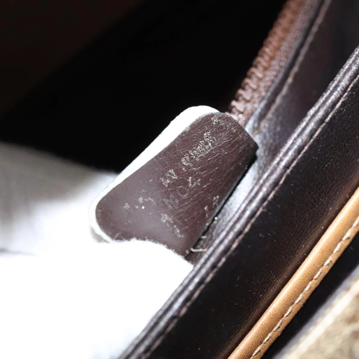 CELINE Macadam Canvas Shoulder Bag PVC Leather Beige 80814