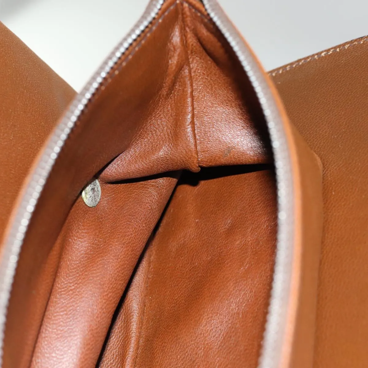 CELINE Shoulder Bag Canvas Leather Beige 76079