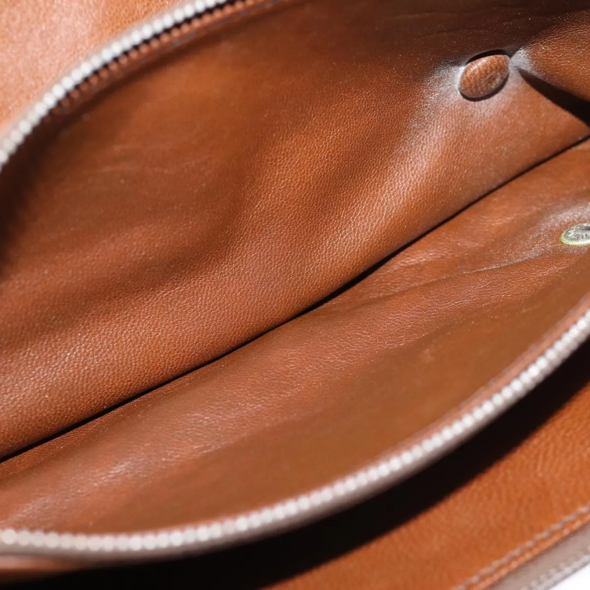 CELINE Shoulder Bag Canvas Leather Beige 76079