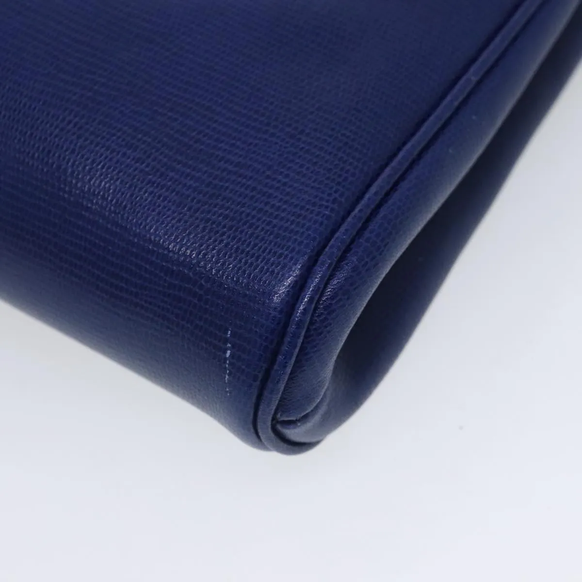CELINE Shoulder Bag Leather Blue Gold 94799