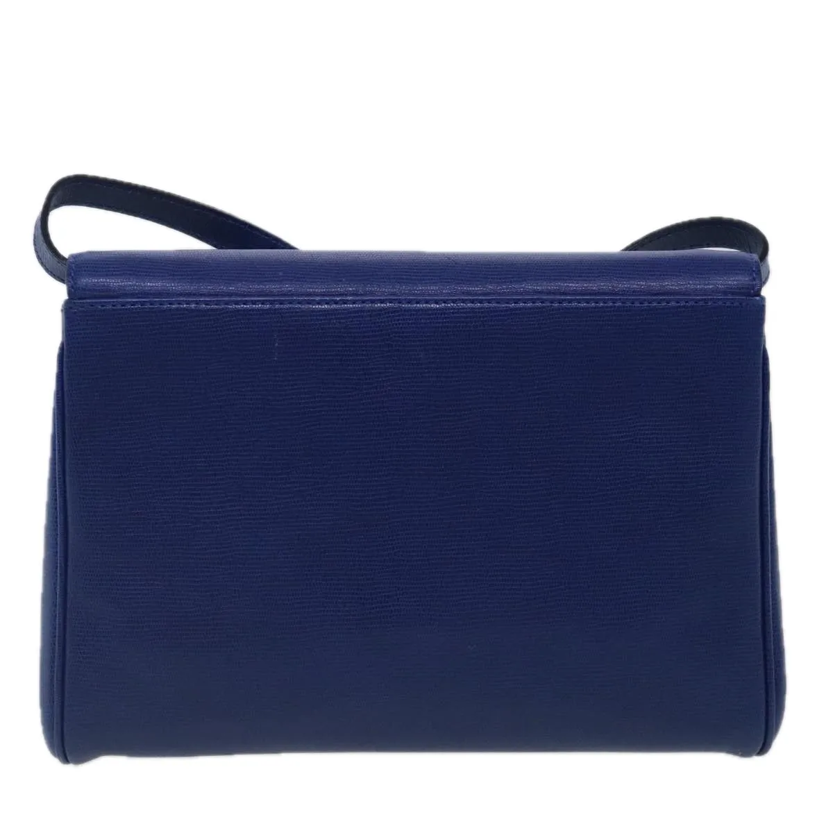 CELINE Shoulder Bag Leather Blue Gold 94799