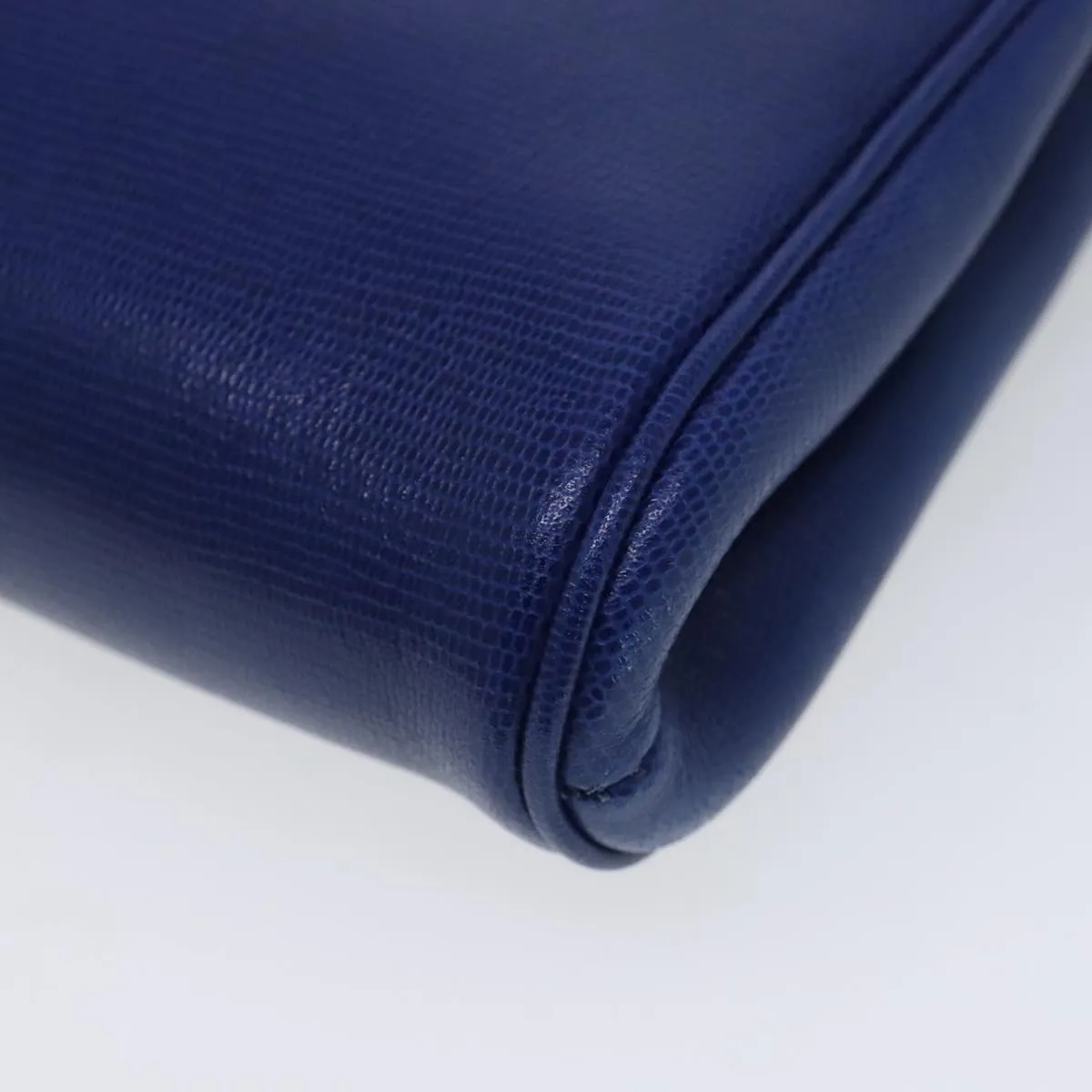 CELINE Shoulder Bag Leather Blue Gold 94799