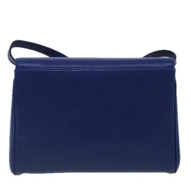 CELINE Shoulder Bag Leather Blue Gold 94799