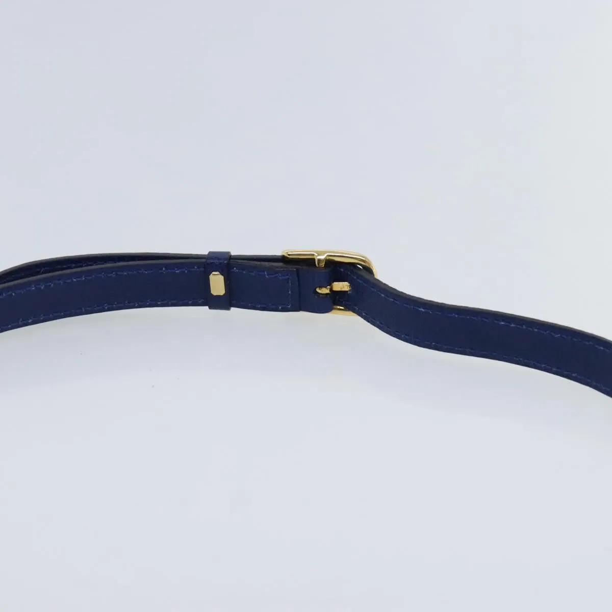 CELINE Shoulder Bag Leather Blue Gold 94799
