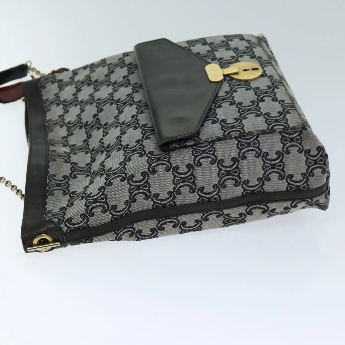 CELINE Triomphe Canvas Shoulder Bag Gray 73617