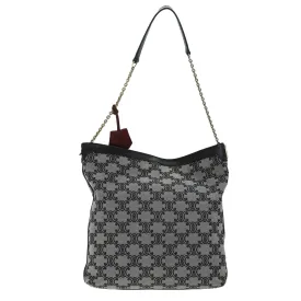 CELINE Triomphe Canvas Shoulder Bag Gray 73617