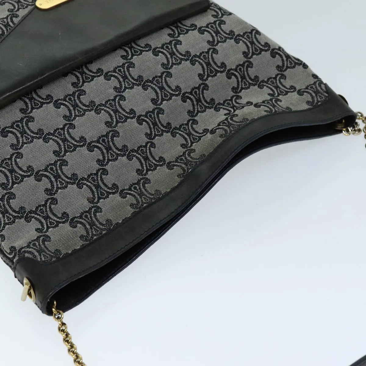 CELINE Triomphe Canvas Shoulder Bag Gray 73617