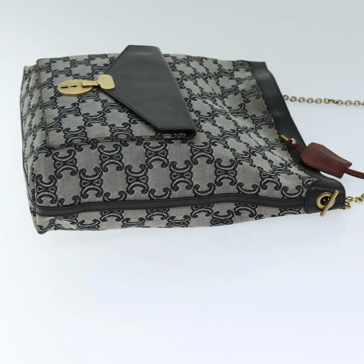 CELINE Triomphe Canvas Shoulder Bag Gray 73617