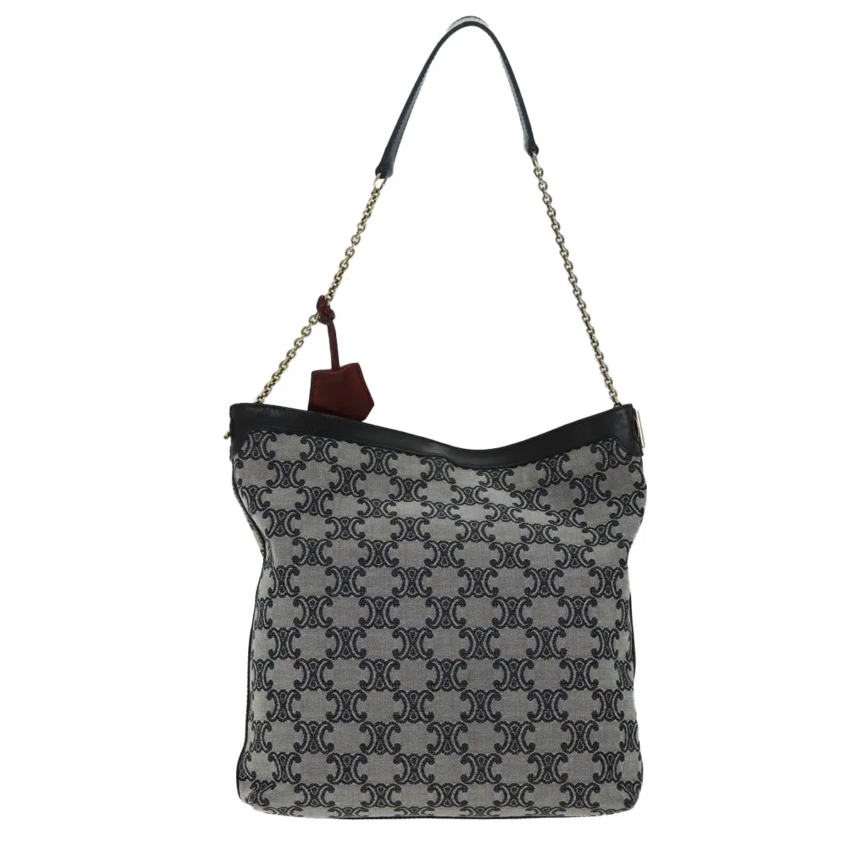 CELINE Triomphe Canvas Shoulder Bag Gray 73617