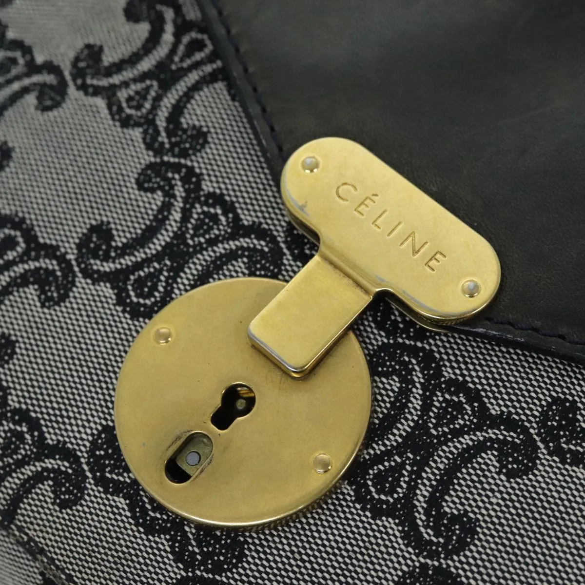 CELINE Triomphe Canvas Shoulder Bag Gray 73617
