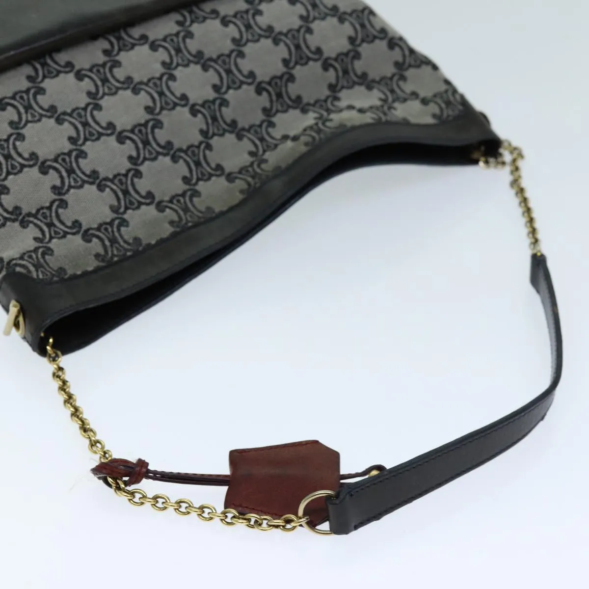 CELINE Triomphe Canvas Shoulder Bag Gray 73617