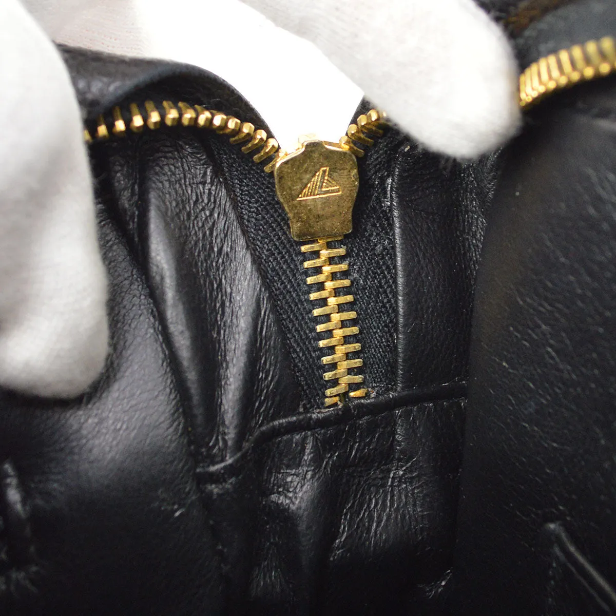 CHANEL 1994-1996 Black Caviar Vertical Pocket Camera Bag Jumbo