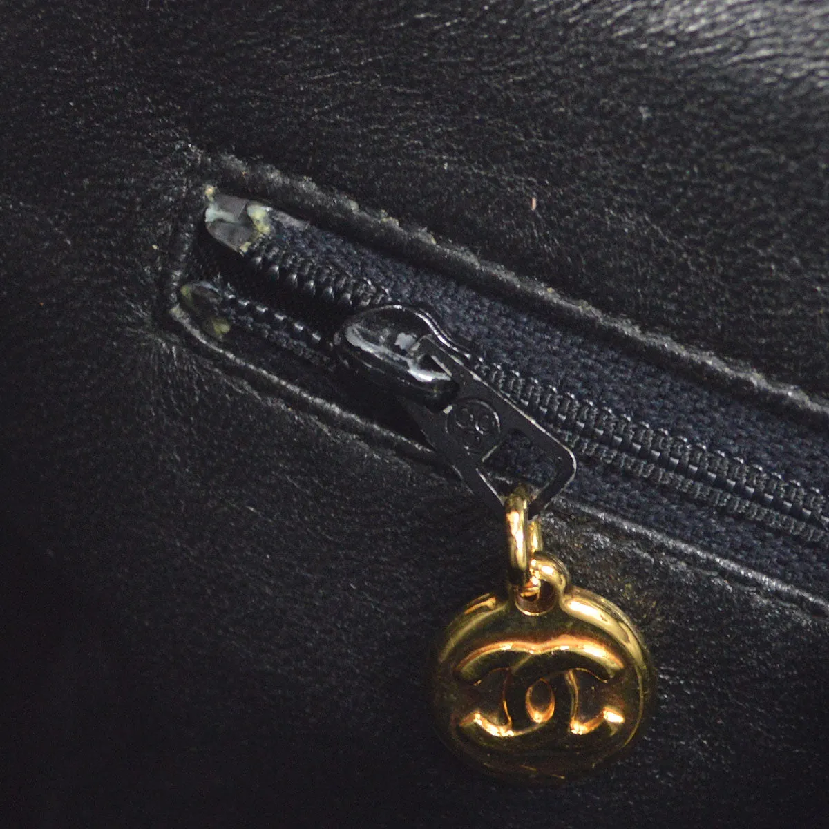 CHANEL 1994-1996 Pocket Camera Bag Small Beige Caviar