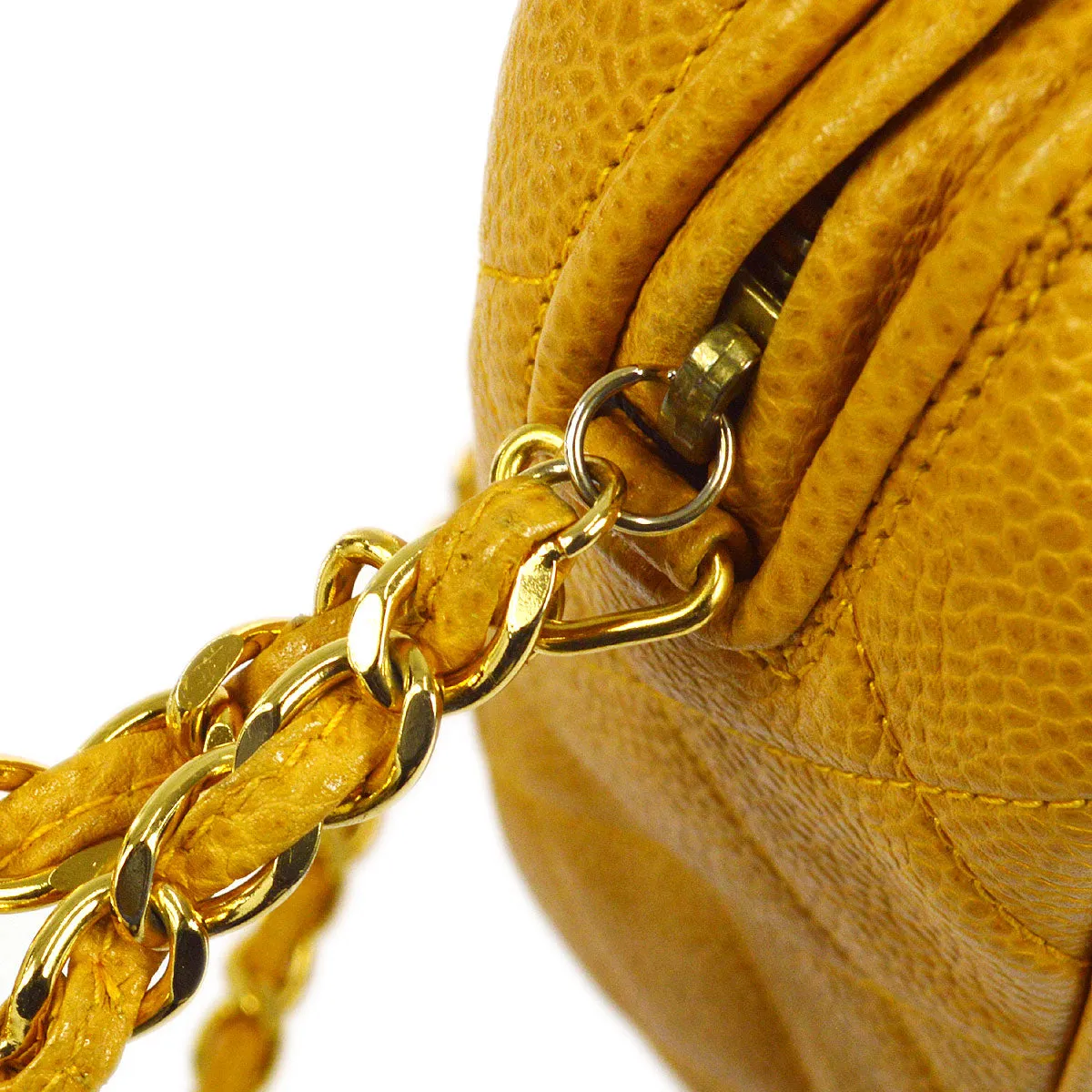 CHANEL 1994-1996 Pocket Camera Bag Small Beige Caviar