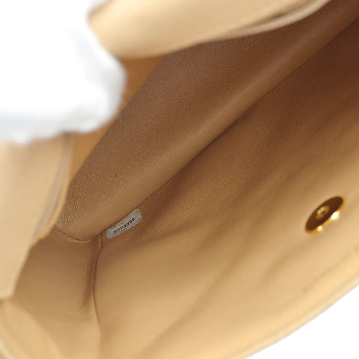 Chanel 1997-1999 Flap Shoulder Bag Beige Caviar