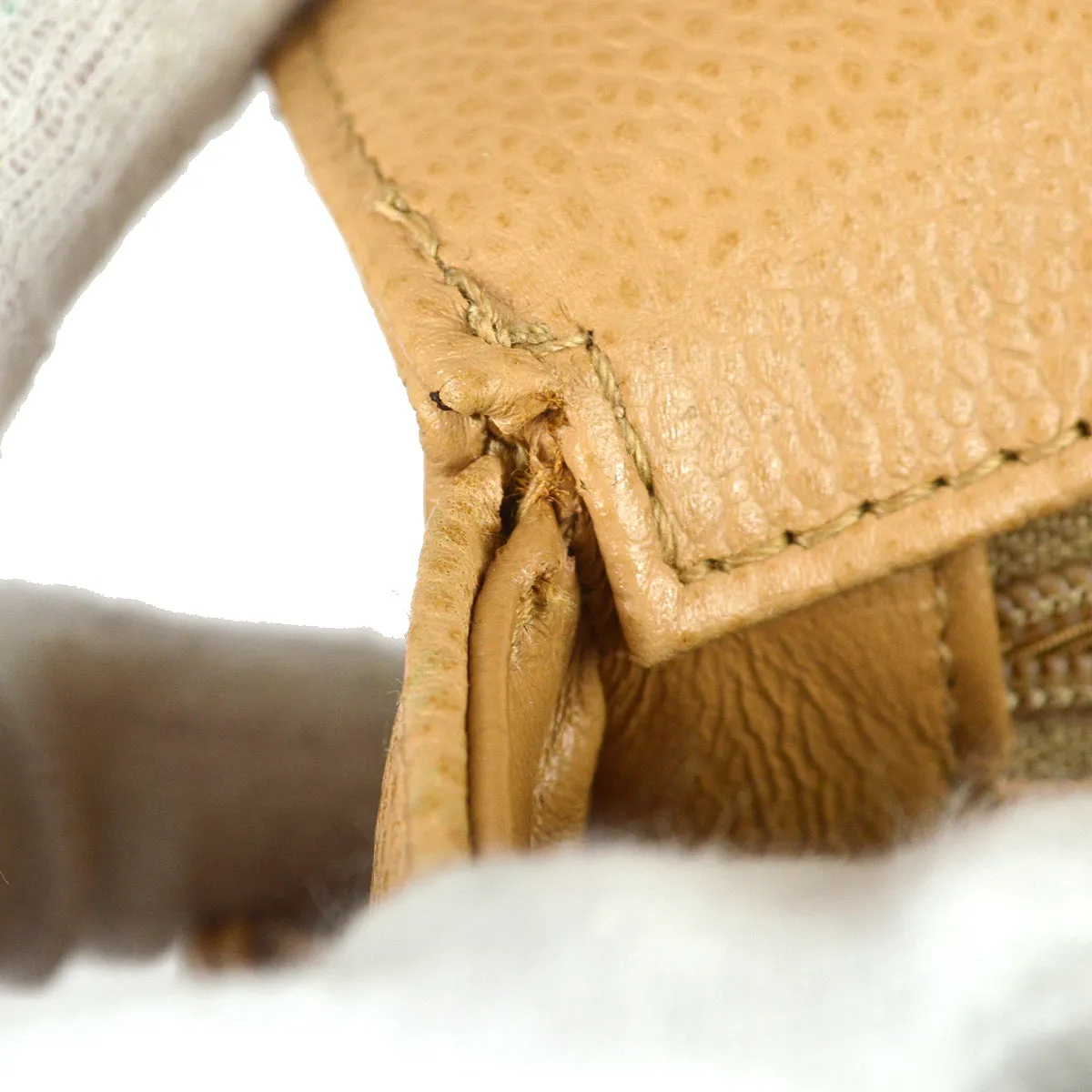 Chanel 1997-1999 Flap Shoulder Bag Beige Caviar