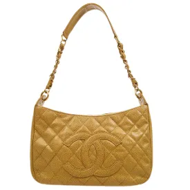 Chanel 2003-2004 Beige Caviar Shoulder Bag