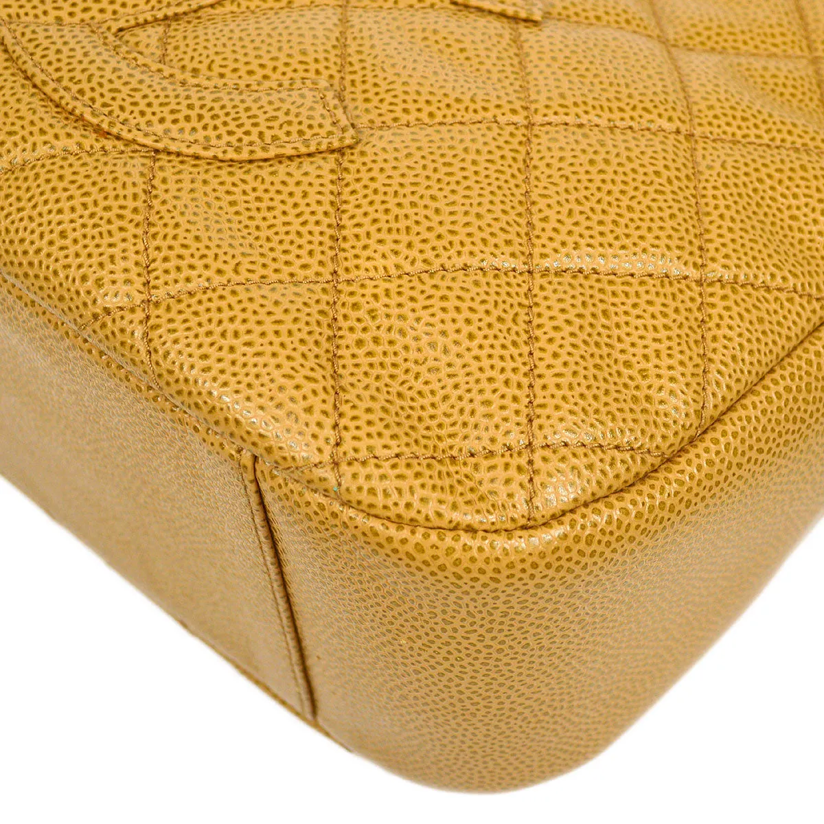 Chanel 2003-2004 Beige Caviar Shoulder Bag