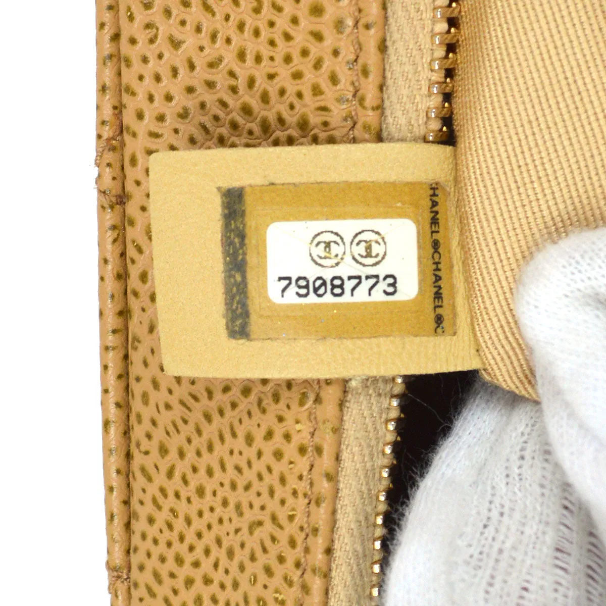 Chanel 2003-2004 Beige Caviar Shoulder Bag