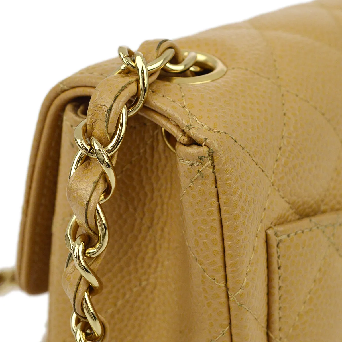 Chanel 2003-2004 Caviar Mini Classic Square Flap Bag 17