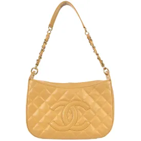 Chanel 2004-2005 Beige Caviar Shoulder Bag