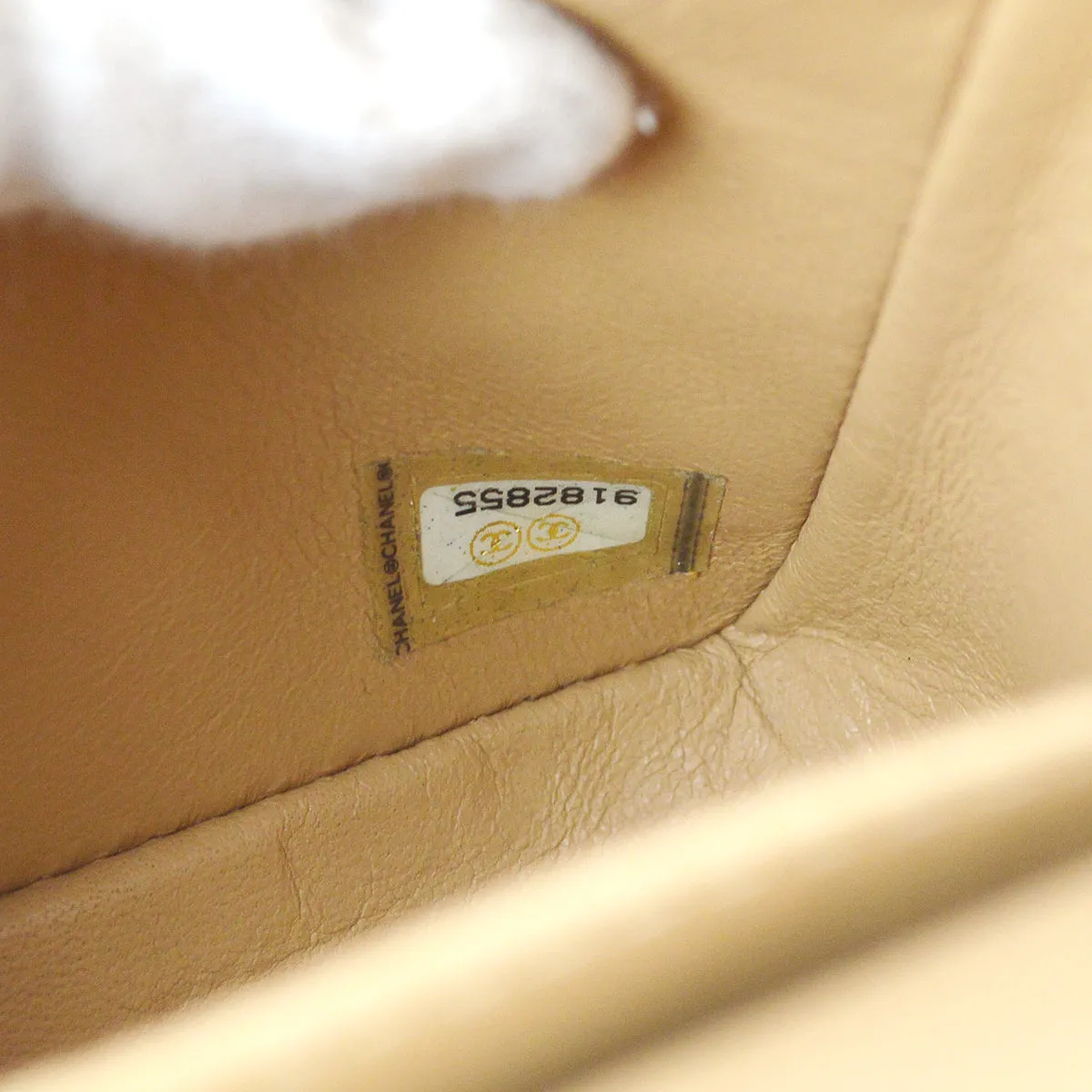 Chanel 2004-2005 Classic Double Flap Medium Beige Caviar