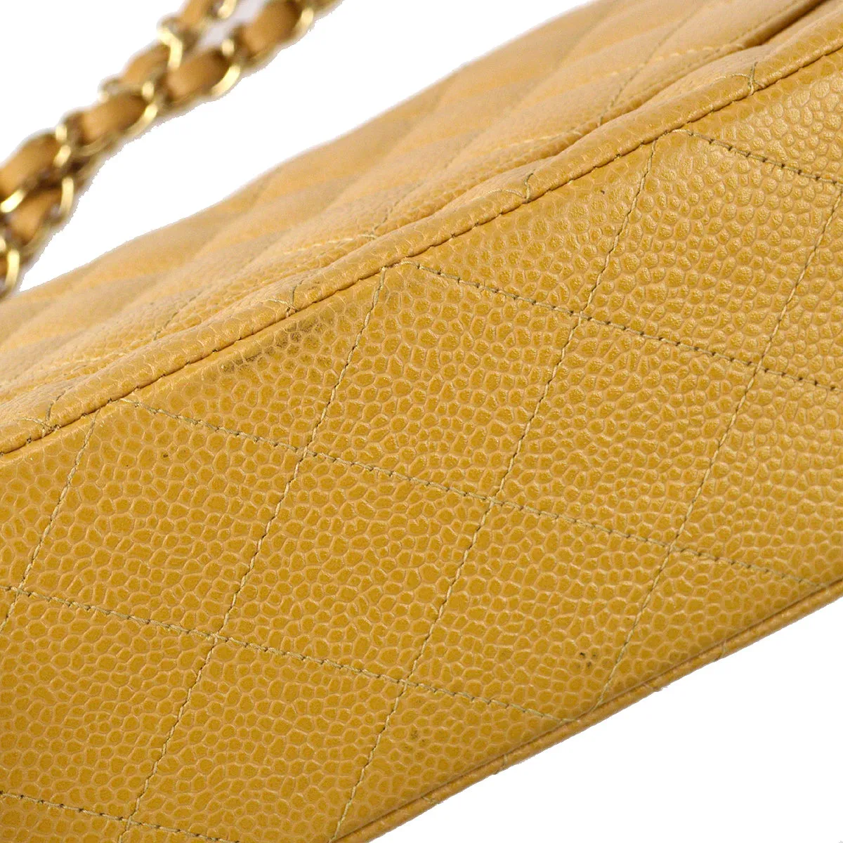 Chanel 2004-2005 Classic Double Flap Medium Beige Caviar