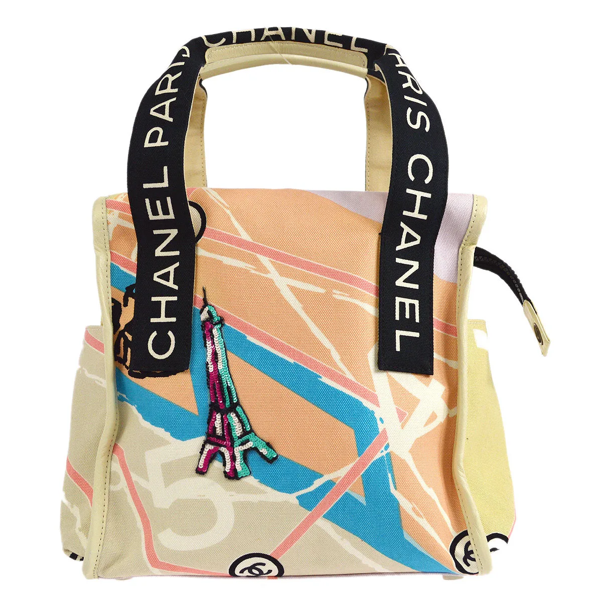 CHANEL 2005-2006 Paris Map Printed Handbag Medium