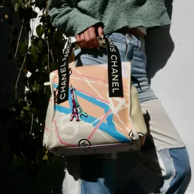 CHANEL 2005-2006 Paris Map Printed Handbag Medium