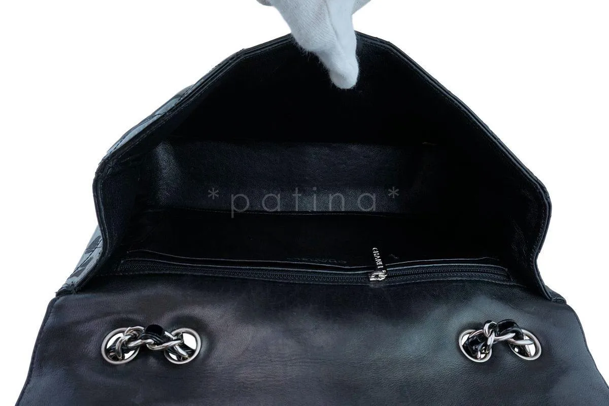 Chanel Black Patent Jumbo Classic Flap Bag SHW
