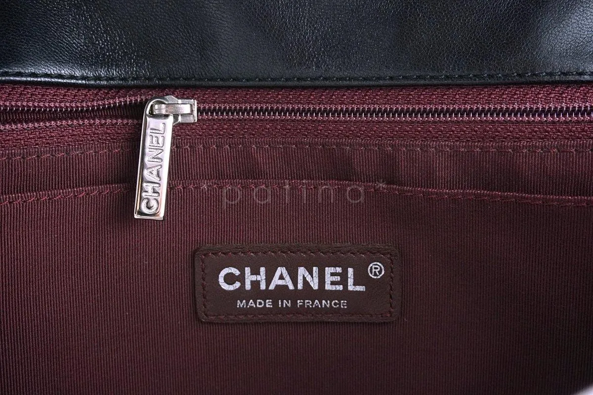 Chanel Black Patent Medium Classic 2.55 Flap Bag SHW