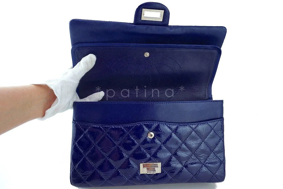 Chanel Blue Large Patent 227 Reissue Classic 2.55 Jumbo Flap Bag