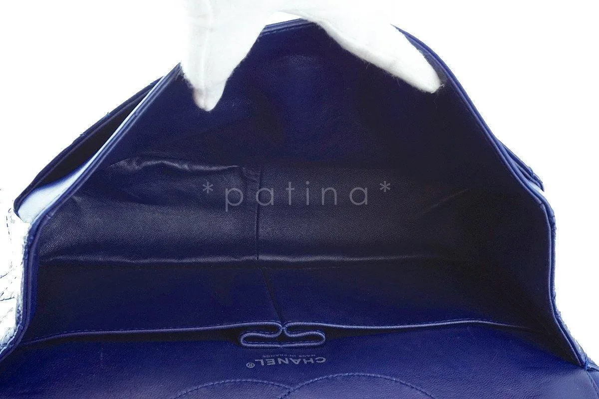 Chanel Blue Large Patent 227 Reissue Classic 2.55 Jumbo Flap Bag