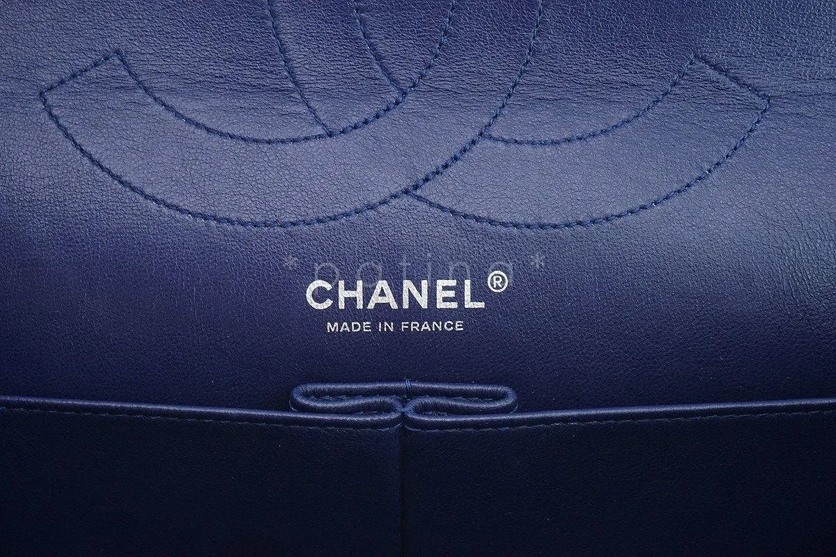 Chanel Blue Large Patent 227 Reissue Classic 2.55 Jumbo Flap Bag
