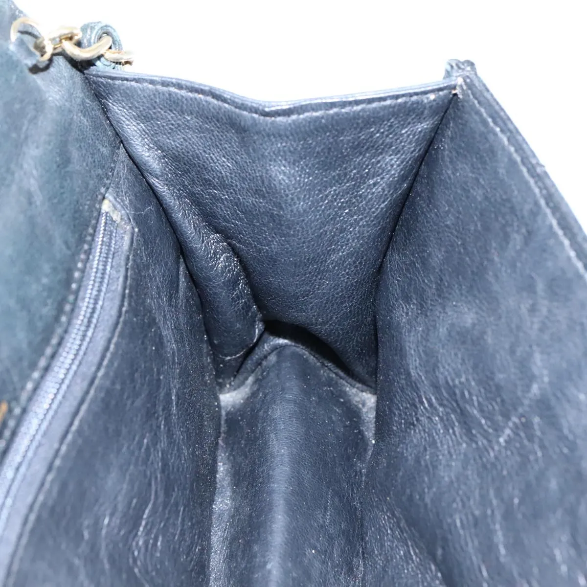 CHANEL Chain Shoulder Bag Leather Black CC 106420