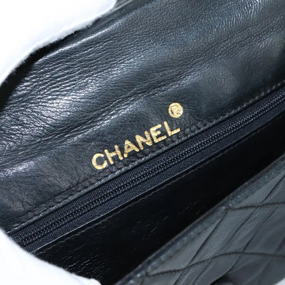 CHANEL Chain Shoulder Bag Leather Black CC 106420