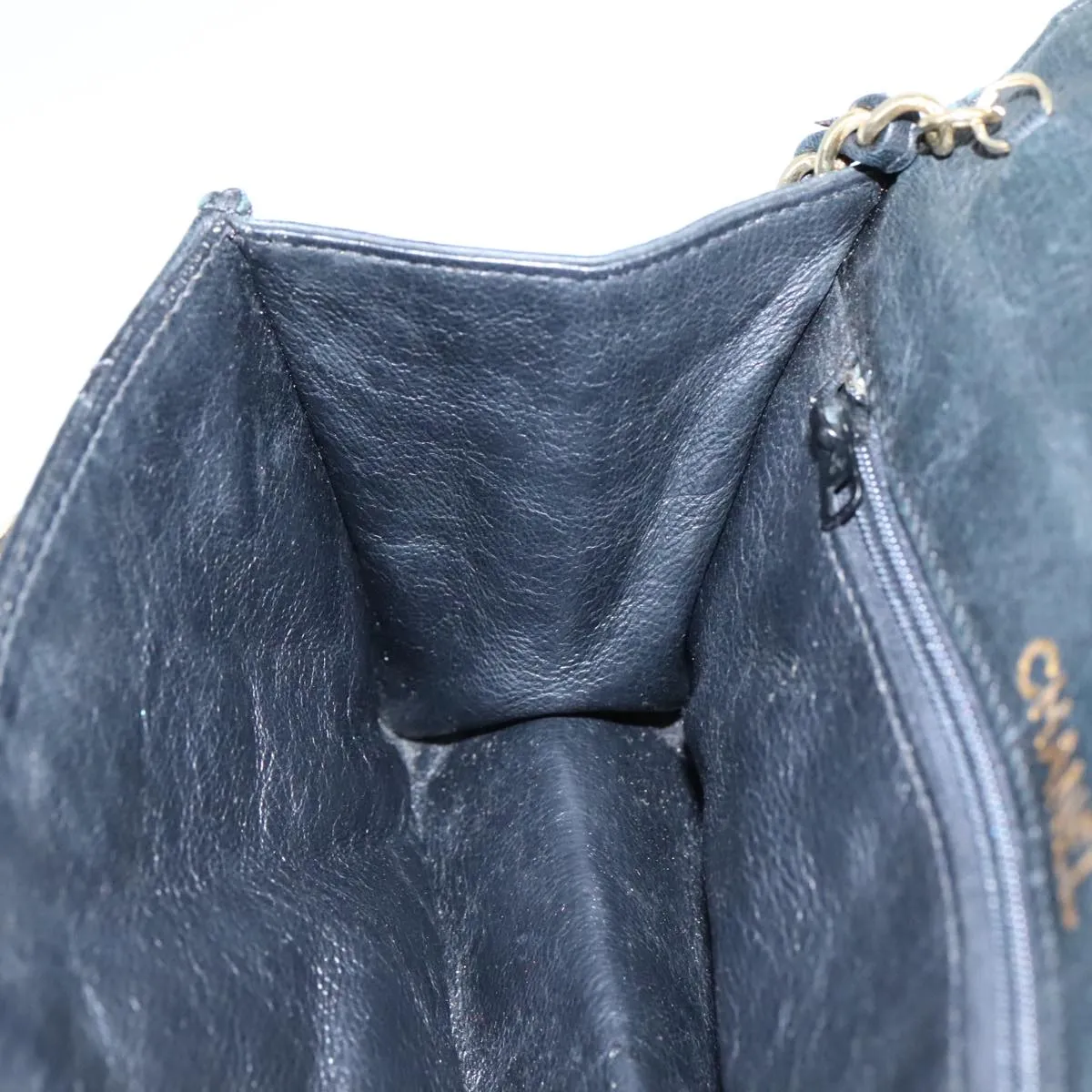 CHANEL Chain Shoulder Bag Leather Black CC 106420