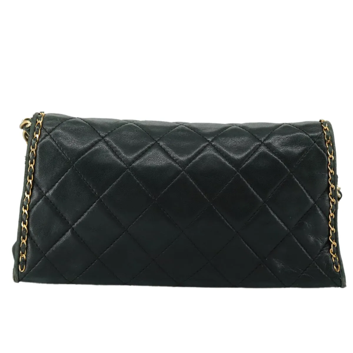 CHANEL Chain Shoulder Bag Leather Black CC 106420