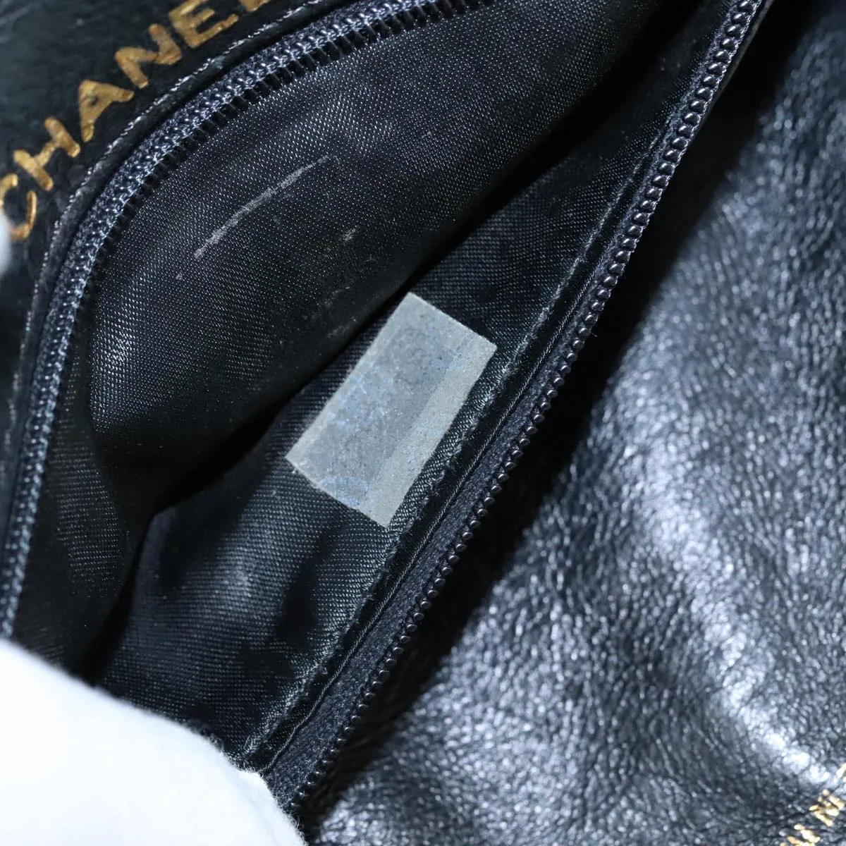 CHANEL Chain Shoulder Bag Leather Black CC 106420