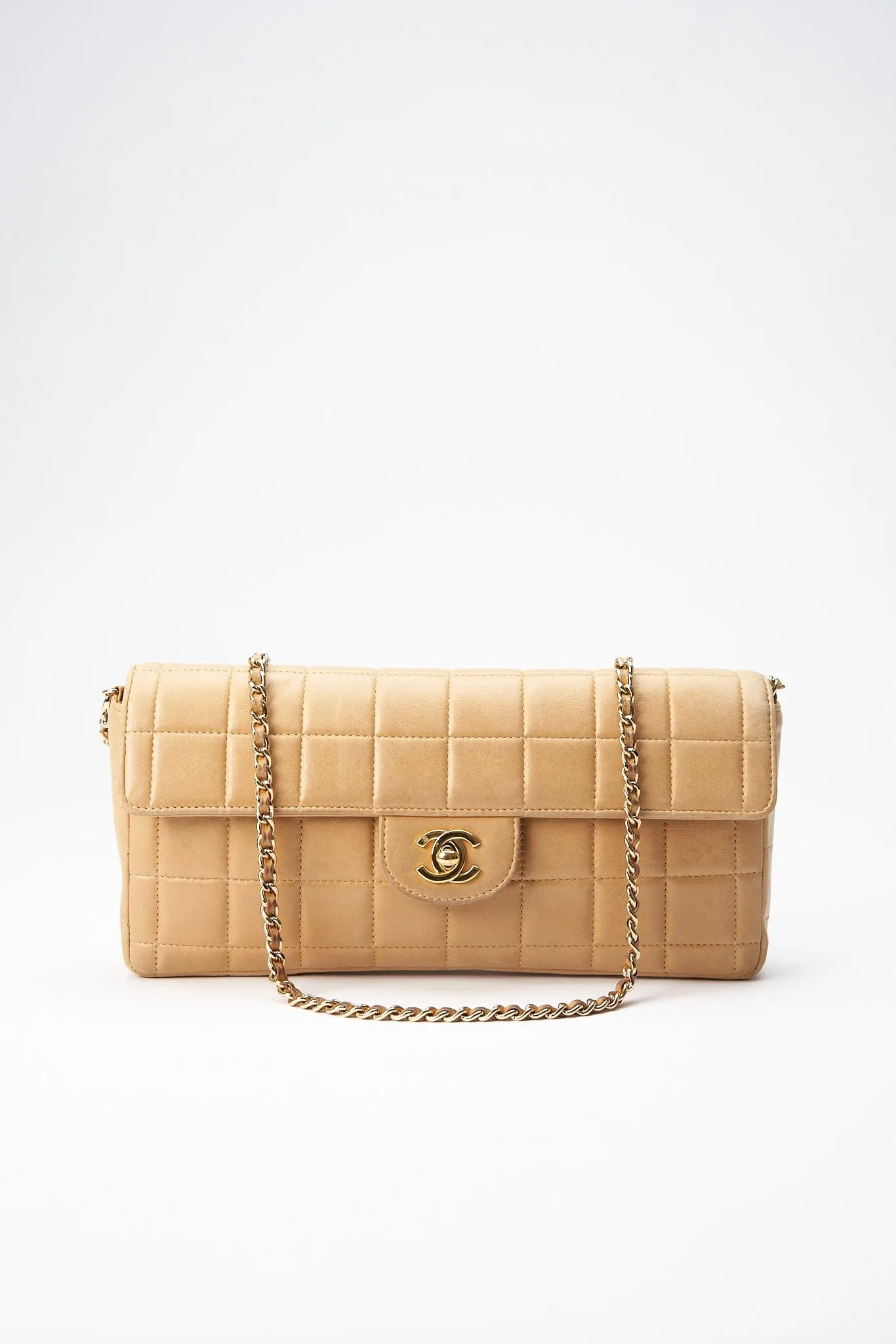 Chanel Chocolate Bar Bag - Beige Leather