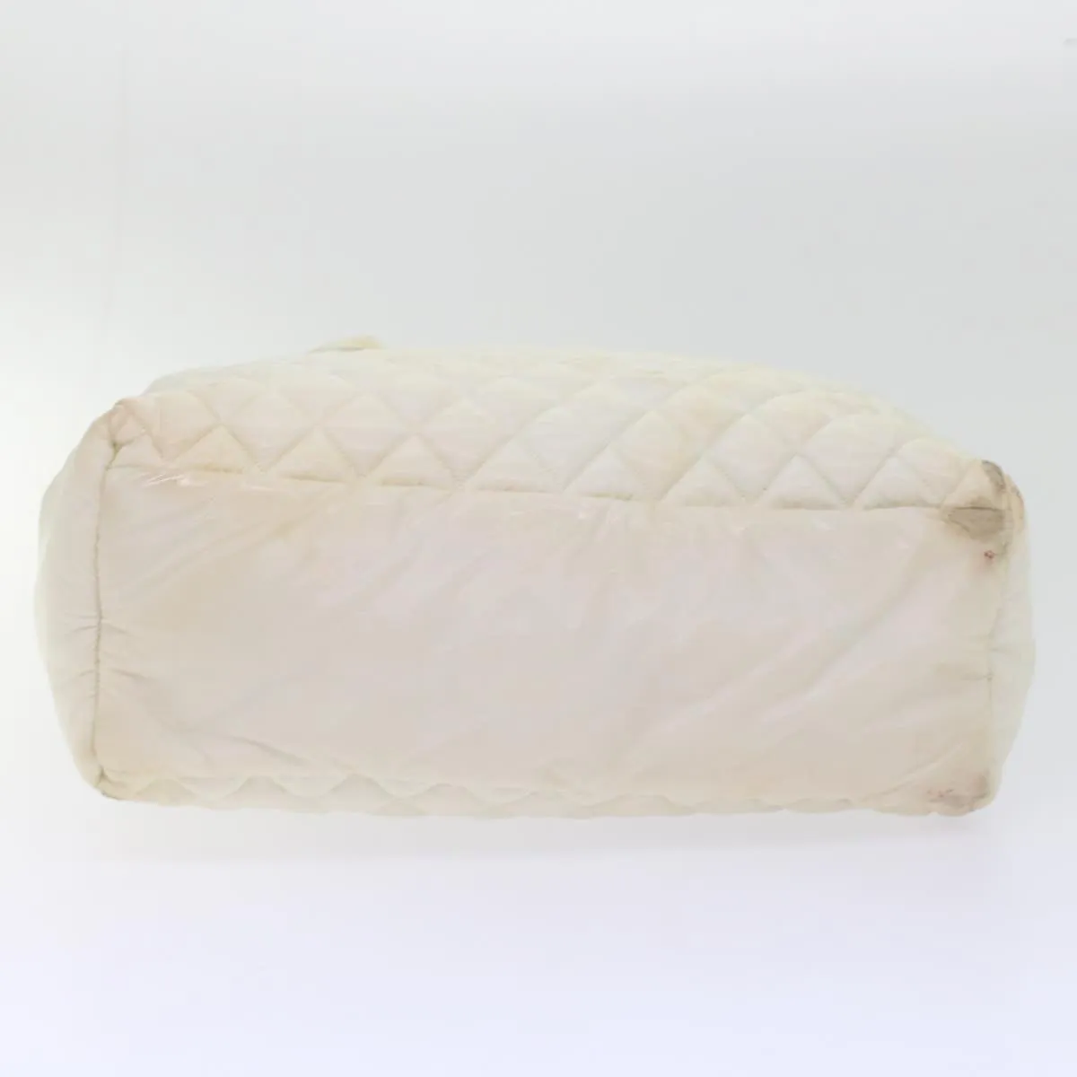 Chanel Coco Cocoon Hand Bag Patent Leather White CC Auth bs6942