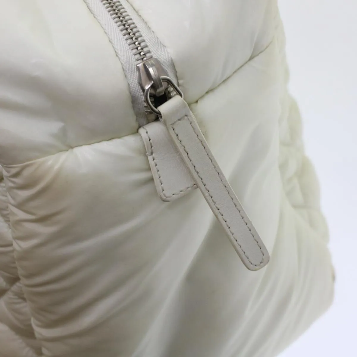 Chanel Coco Cocoon Hand Bag Patent Leather White CC Auth bs6942
