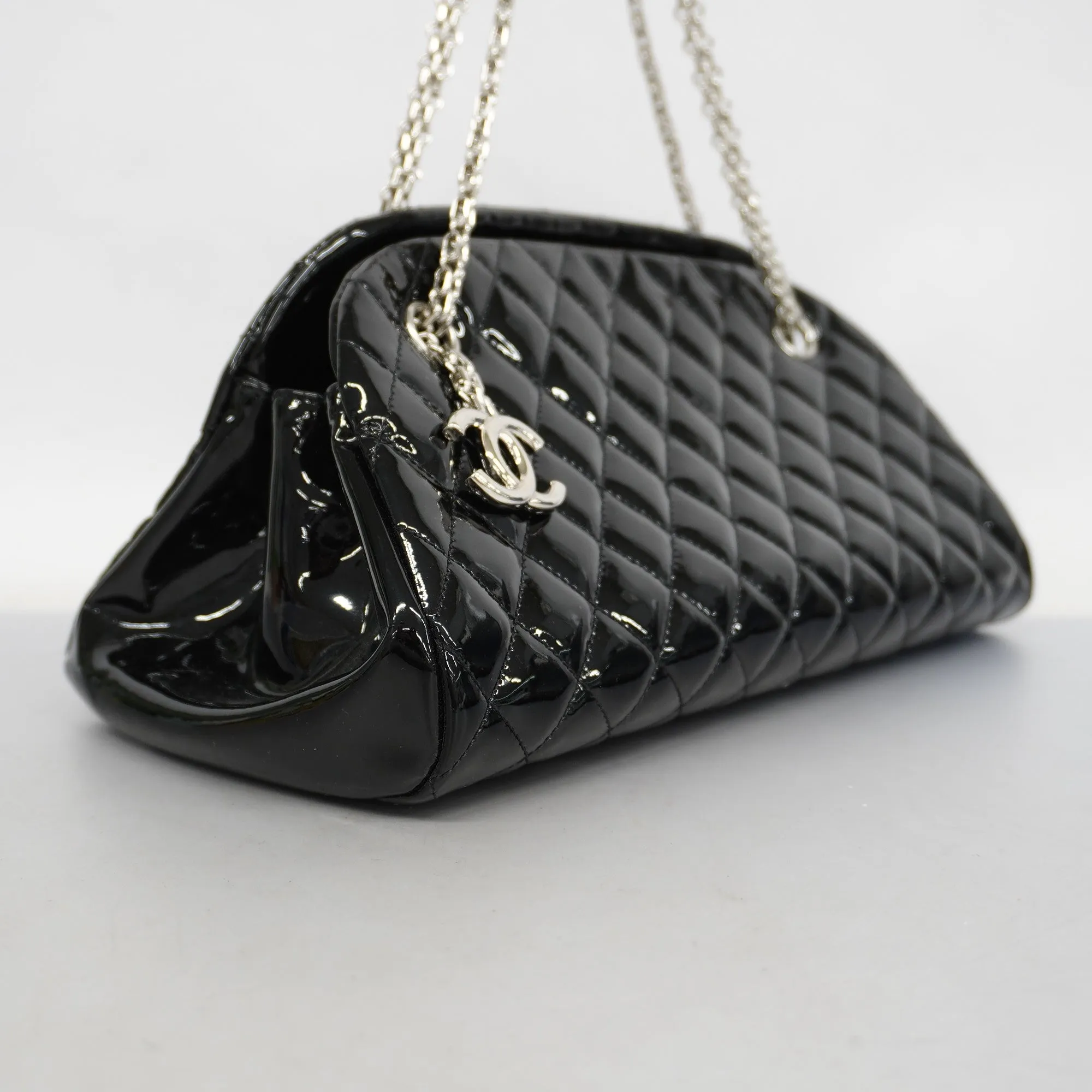 Chanel  Matelasse Shoulder Bag Chain Shoulder Women's Patent Leather Black